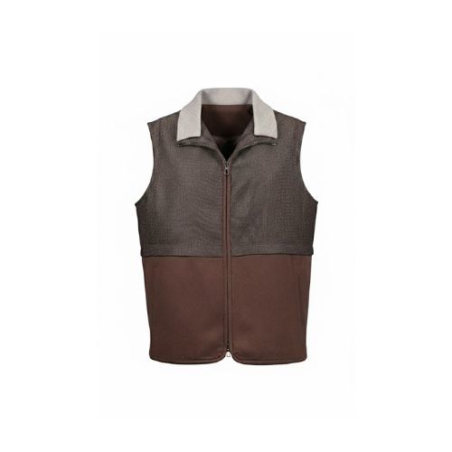 Fabric Vest  With Polyester Lining And High Neck With Fur Rex Rabbit-006-39-201