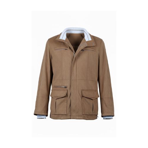 Suede Lamb Jacket With Fabric Lining and Hood - 035 - 11