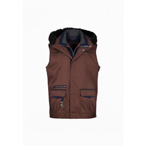 Vest Raincoat with Wool & Hoodie with Fur - 028- 68