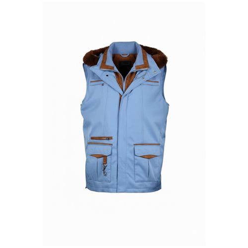 Vest Raincoat with Wool & Hoodie with Fur - 028- 56