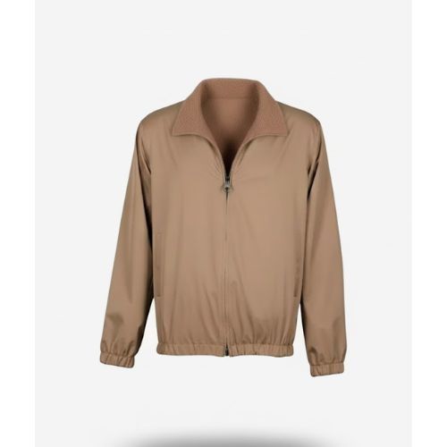 Raincoat Jacket With Cotton Double Face- Camel Brown - 008 -  72 - Camel Brown