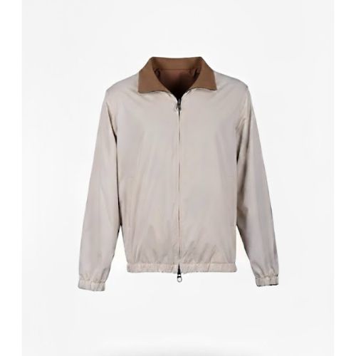 Raincoat Jacket With Cotton Double Face - 008 -  11 - Off Whiite - Brown