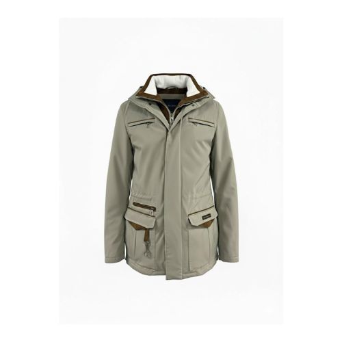 Raincoat Jacket With Fabric and Rex Rabbit Hood - 027 - Green