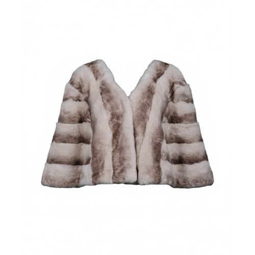 Cape With Rex Rabbit Fur - 0203 - Beige