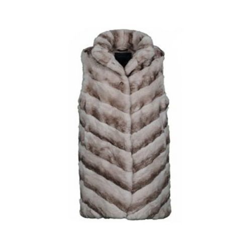 Vest With Rex Rabbit Fur - Length 85cm - 0206 - Beige