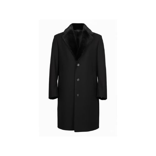 Fabric Jacket  With Cotton Lining and Mink Fur-021-9