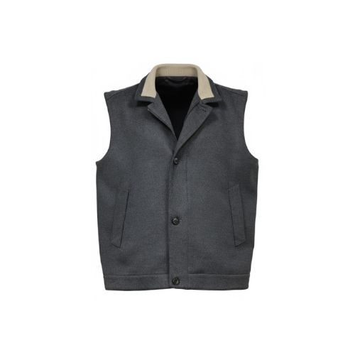 Fabric Vest with Cotton Lining -0124-  Dark Gray