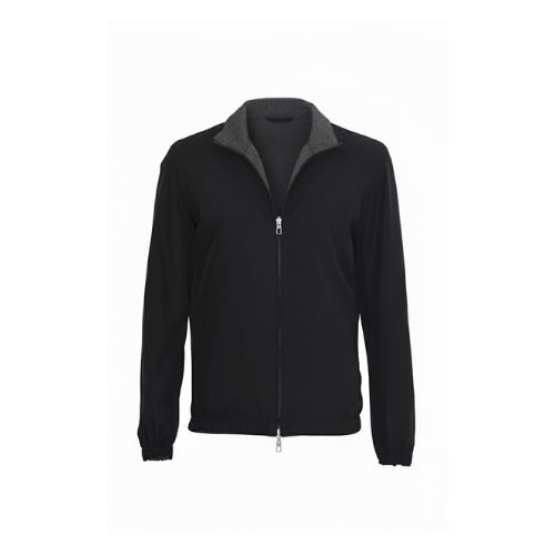 Raincoat Jacket With Cotton Double Face -0116-  Black