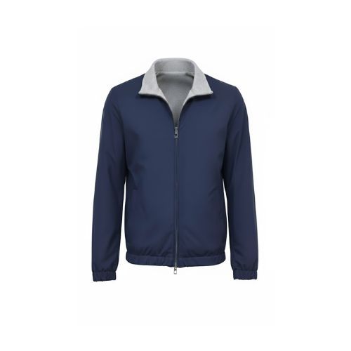 Raincoat Jacket With Cotton Double Face -0116- Navy Blue