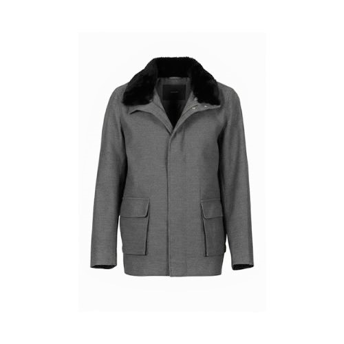 Fabric Jacket With Cotton Lining and High Neck With Rex Rabbit - 024 - 6