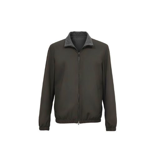 Raincoat Jacket With Cotton Double Face -0116- Brown