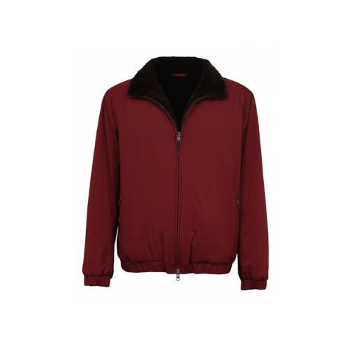 Raincoat Jacket With Lining Fur Rex Rabbit - 0110 - Maroon