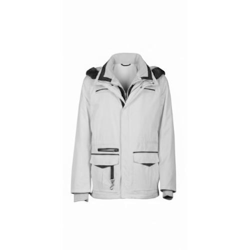 Raincoat Jacket With Cashmere and Rex Rabbit Hood - 0112- Off White