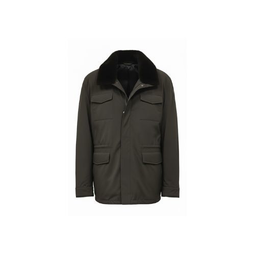 Raincoat Jacket With Fur Rex Rabbit - 0109 - Brown