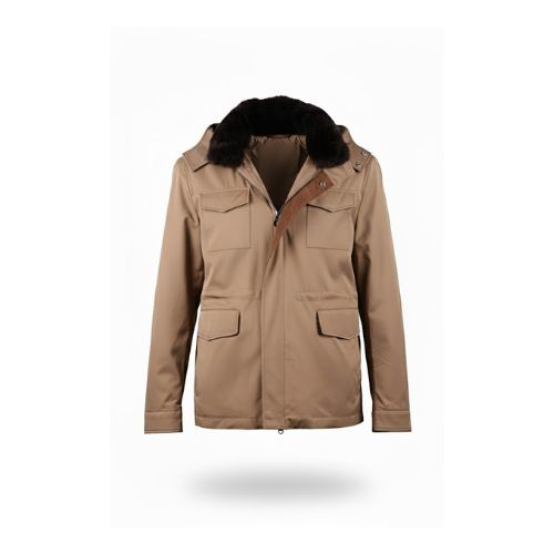 Raincoat Jacket With Fur Rex Rabbit, Lining and Hood - 0013 - 72