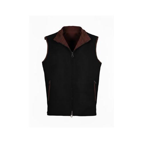 Wool Vest With Suede Lamb Double Face - 005 - Black