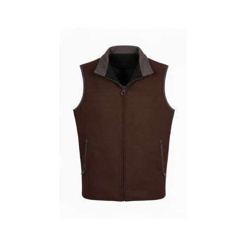 Wool Vest With Suede Lamb Double Face - 005 - K892288 - Brown