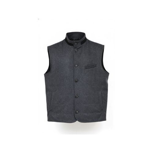 Cashmere Vest with Polyster -0132- Dark Gray
