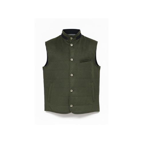 Cashmere Vest with Polyster -0132- Green