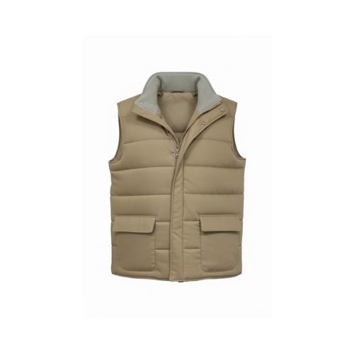 Cashmere Vest With Cotton Lining -0130- Camel