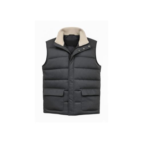 Cashmere Vest With Cotton Lining -0130- Dark Gray