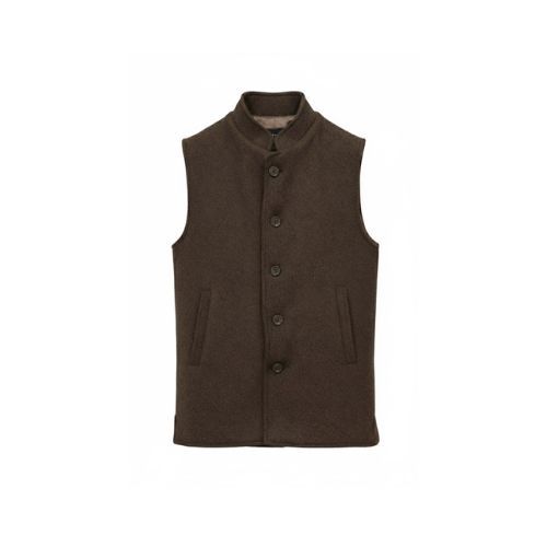 Fabric Vest with Polyester 2 -0133- Dark Brown