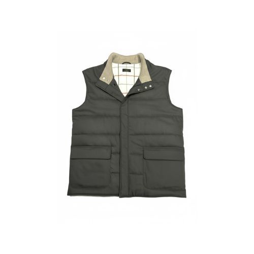 Cashmere Vest With Cotton Lining -0130- Green
