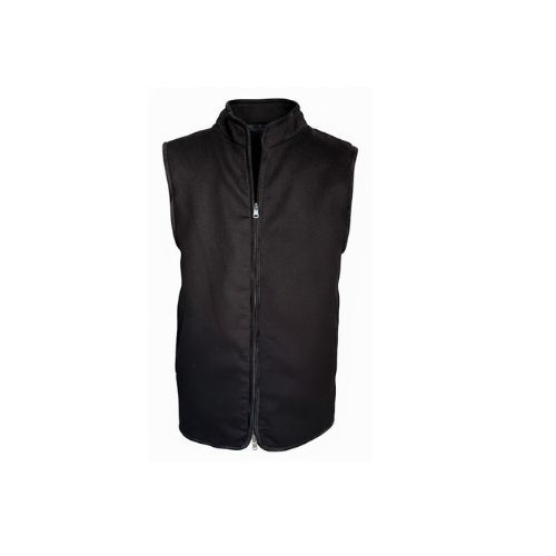Fabric Vest with Lining and Mink Fur Double Face -0121- Black