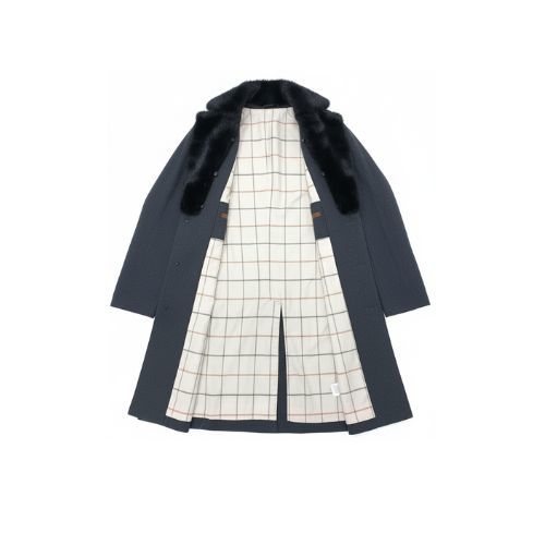 Fabric Jacket  With Cotton Lining and Mink Fur-021-35
