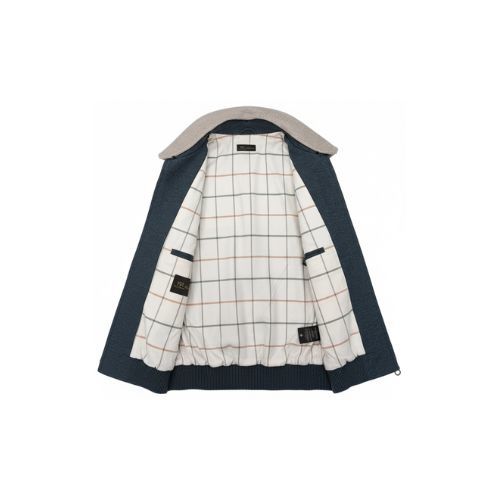 Fabric Jacket  With Cotton  Lining And High Neck With Rex Rabbit - 023 - 6