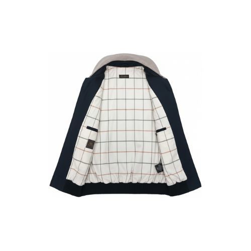 Fabric Jacket  With Cotton  Lining And High Neck With Rex Rabbit - 023 - 9