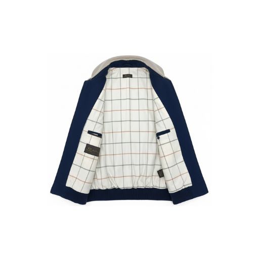 Fabric Jacket  With Cotton  Lining And High Neck With Rex Rabbit - 023 - 8