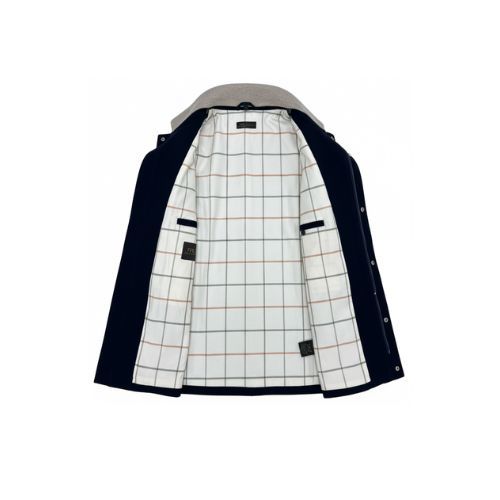 Fabric Jacket  With Cotton  Lining And High Neck With Rex Rabbit - 022 - 9