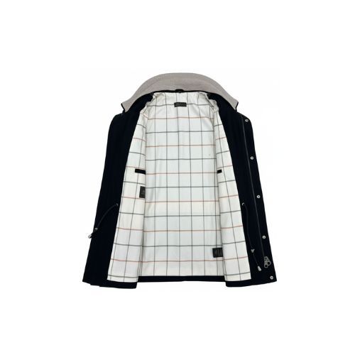 Fabric Jacket  With Cotton  Lining And High Neck With Rex Rabbit - 022 - 8