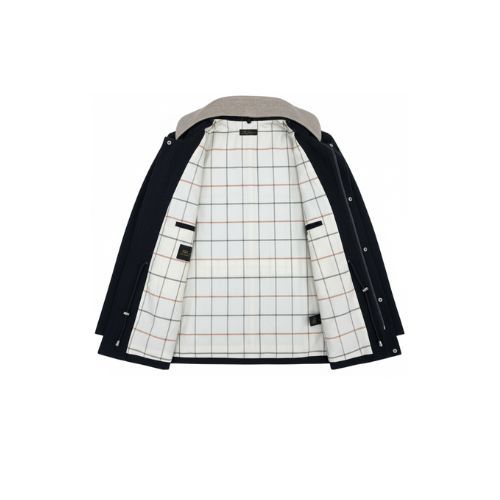 Fabric Jacket  With Cotton  Lining And High Neck With Rex Rabbit - 025 - 35