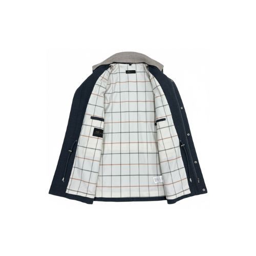Fabric Jacket  With Cotton  Lining And High Neck With Rex Rabbit - 026 - 6