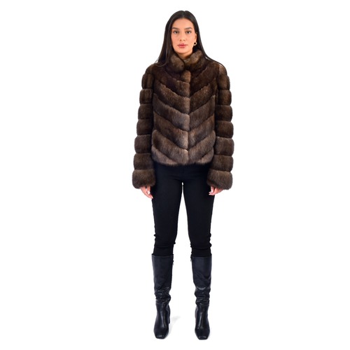 Jacket With Sabel Fur 55 cm - A0021