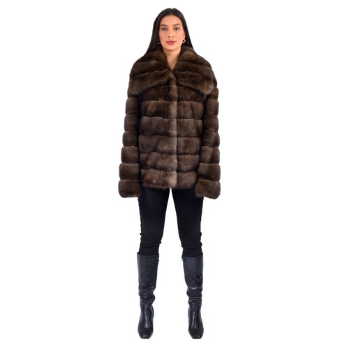 Jacket With Sabel Fur and Big Collar 70 cm - A0019