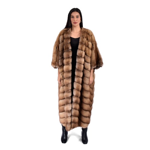 Marten Sabel Bisht With Sable Fur - Length 135cm - A0002