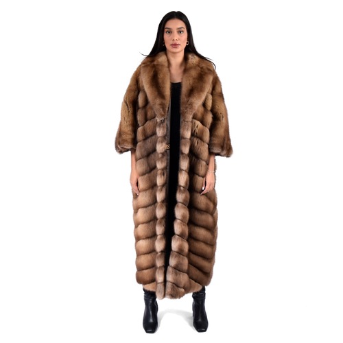 Marten Sabel Bisht With Sable Fur - Length 135cm - A0002