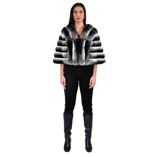 Cape Stole 5 With Chinchilla Fur - 0605