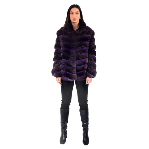 Classic Jacket With Chinchilla Fur - Length 70cm - 0616