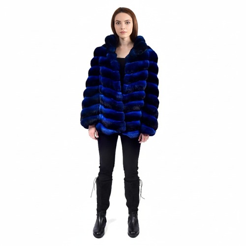 Classic Jacket With Chinchilla Fur - Length 70cm - 0618