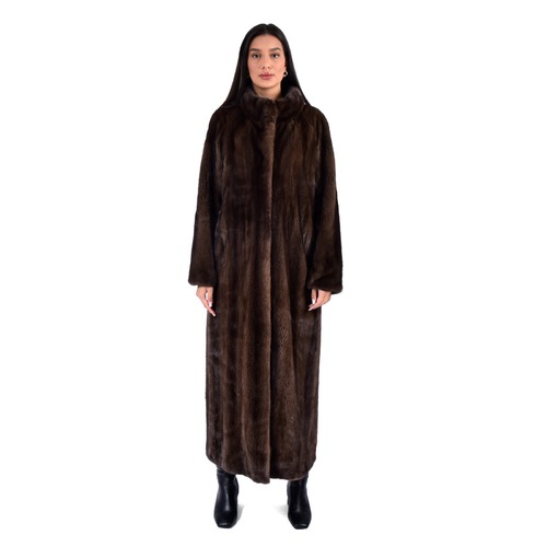 Jacket With Mink Fur - Length 135cm - 0710 - Brown