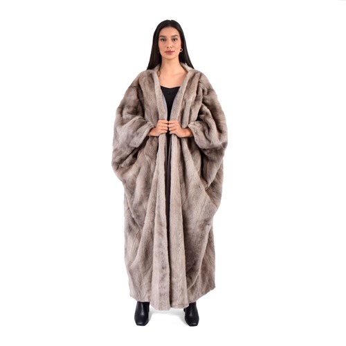 Bisht With Mink Fur B-Cut - Length 135cm - A0005 - Champagne