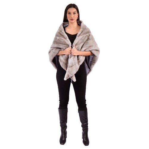 ‏Cape With Mink Fur - B0001 - Champagne