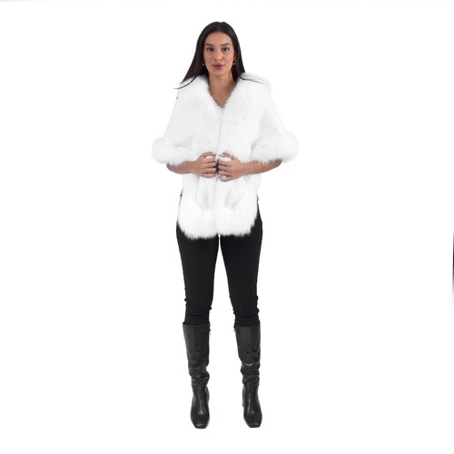 Cape With Mink and Fox Fur - 0002B
