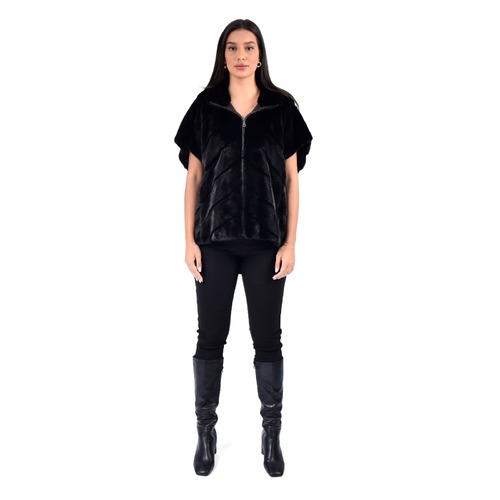 Mink Vest 55 cm - 1122 - Black