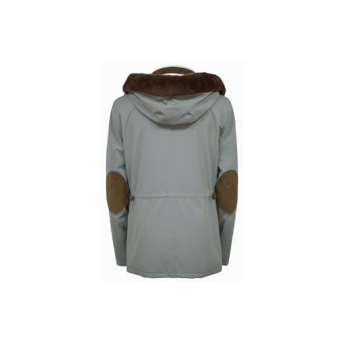 Raincoat Jacket With Fabric and Rex Rabbit Hood - 027 - Green