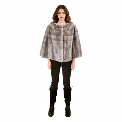 Cape With Mink Fur - 57 cm - 0703 - Chapagne